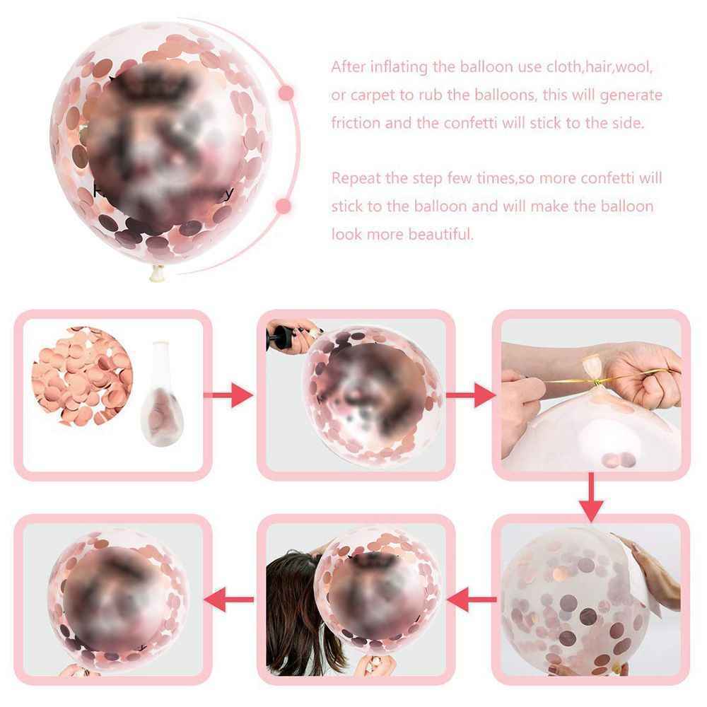 Rose Gold 21st Birthday Decoration Set - Complete Party Decor Kit with Foil Number Balloons, Happy Birthday Banner, Tassel Curtain, Confetti & Latex Balloons