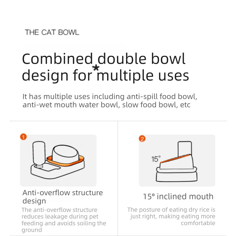2 pcs Grey and White Cat Feeding Station Set with Water Dispenser & Slow Feeder Bowl Plus Cat Scratching Mat Bundle 40x60cm