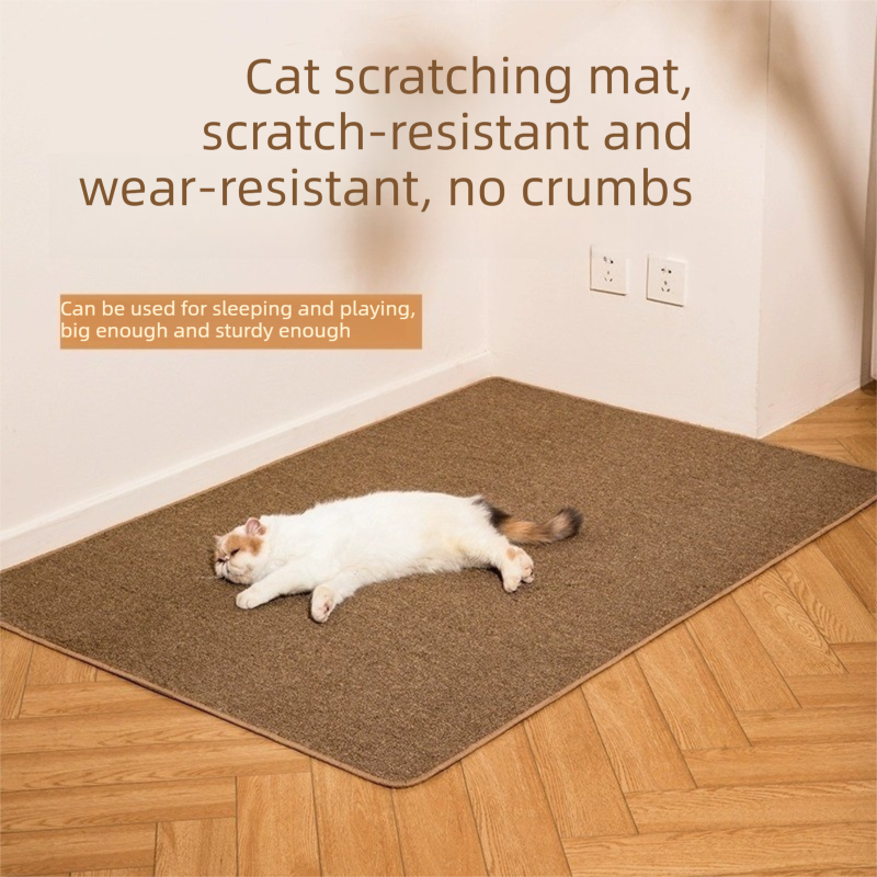 2 pcs Grey and White Cat Feeding Station Set with Water Dispenser & Slow Feeder Bowl Plus Cat Scratching Mat Bundle 40x60cm