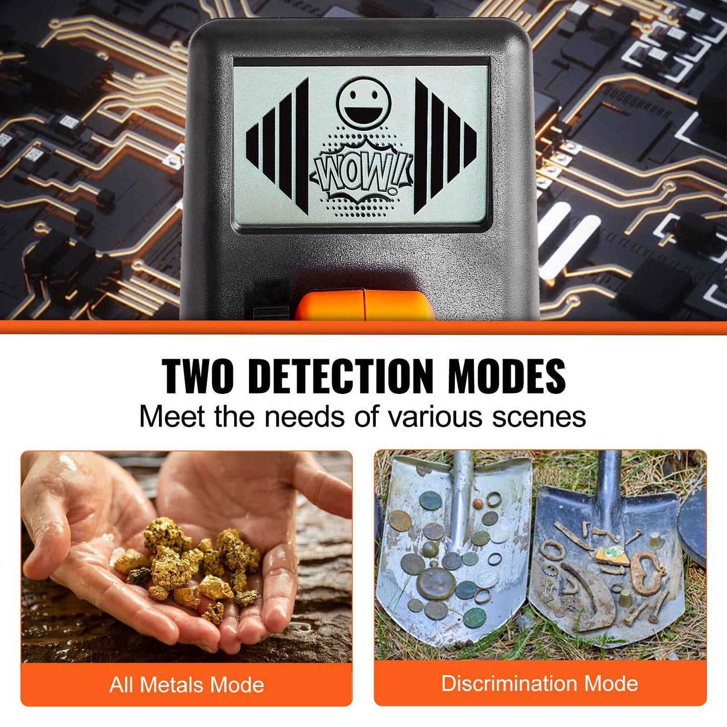 Metal Detector for Kids, 150mm, Waterproof Search Coil with LCD Display, Adjustable 660.4-914.4 mm Gold Detector, Lightweight Carbon Fiber Stem for Junior & Youth Detecting Gold Coin Treasure