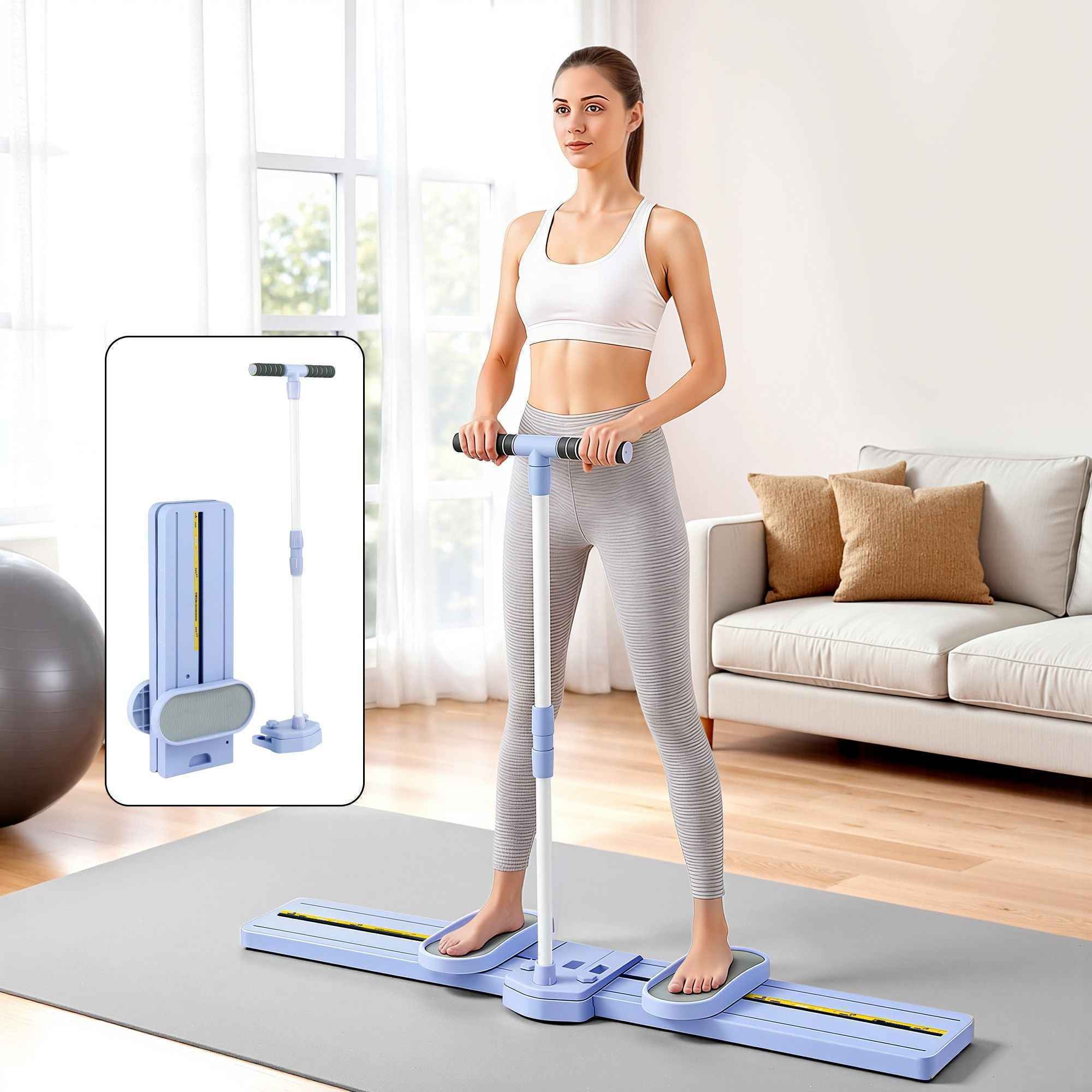 Everfit Thigh Hip Exerciser Machine - Home Ski Leg Trainer Fitness Cardio Foldable