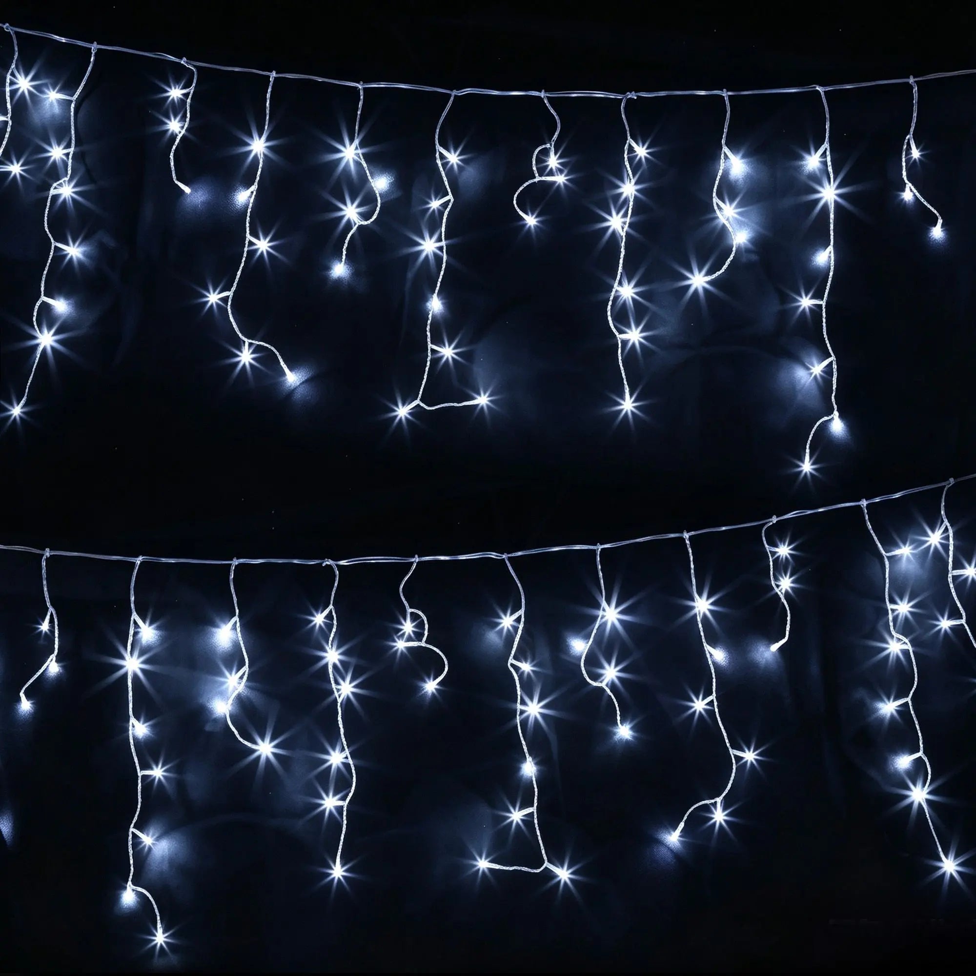 Jingle Jollys Solar Icicle Christmas Lights, 32m, 960 Cool White LEDs