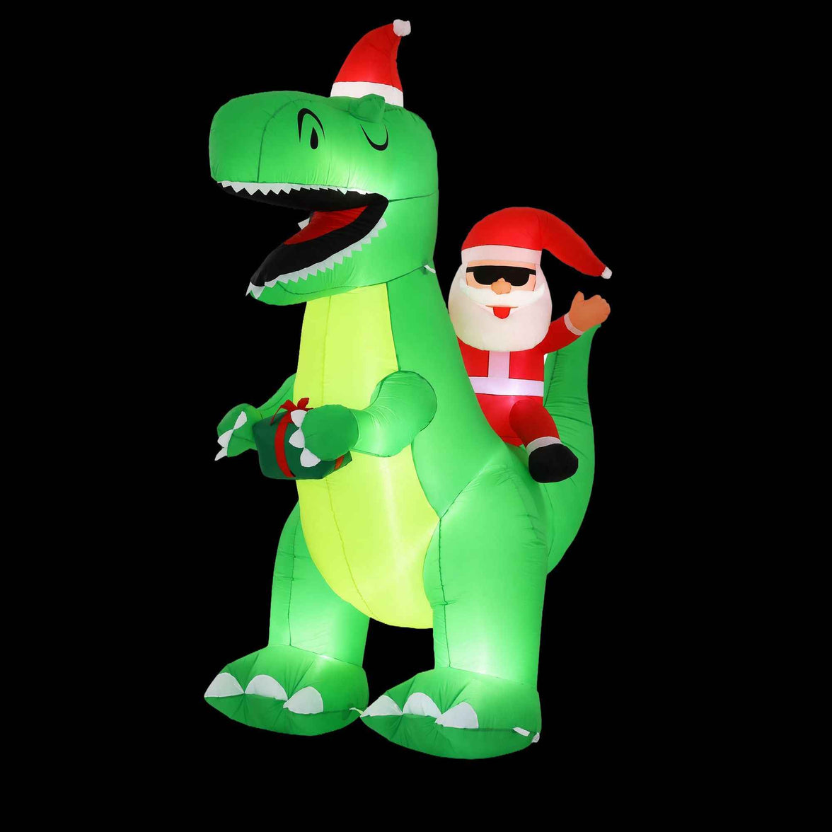 Jingle Jollys Christmas Inflatable Dinosaur Decorations: Light Up Your Holiday Spirit!