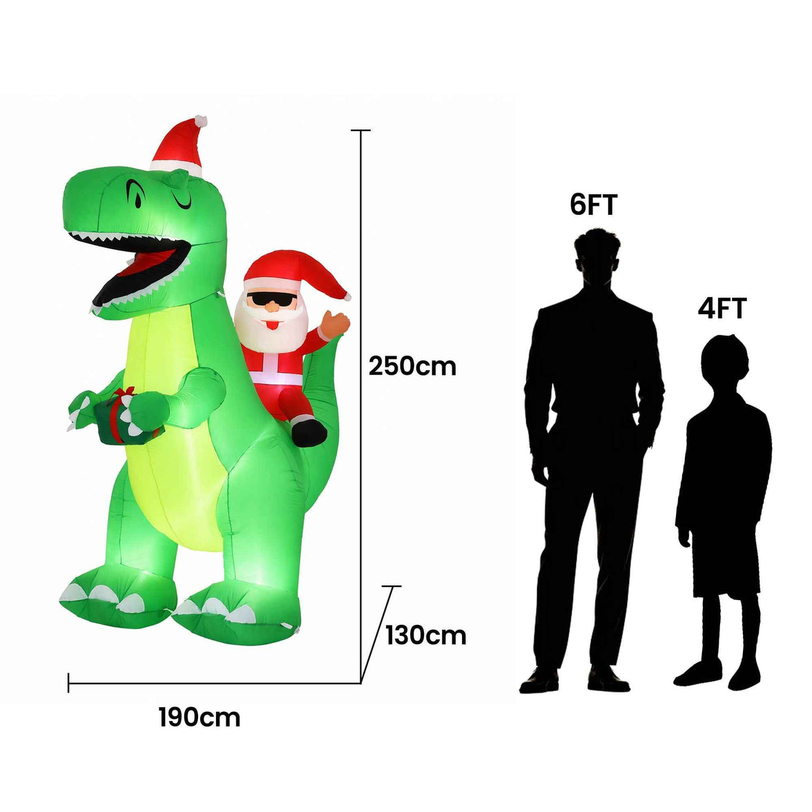 Jingle Jollys Christmas Inflatable Dinosaur Decorations: Light Up Your Holiday Spirit!