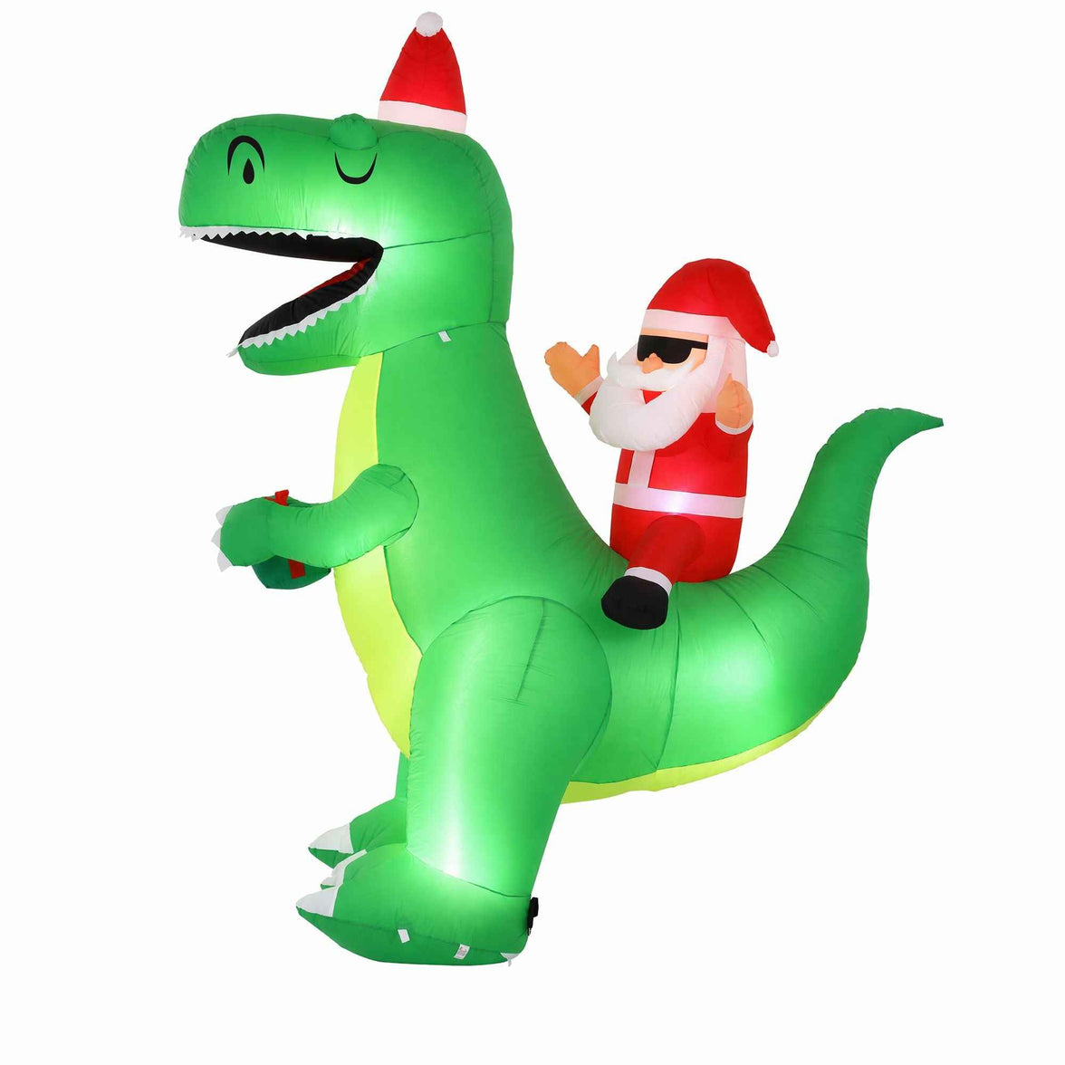 Jingle Jollys Christmas Inflatable Dinosaur Decorations: Light Up Your Holiday Spirit!