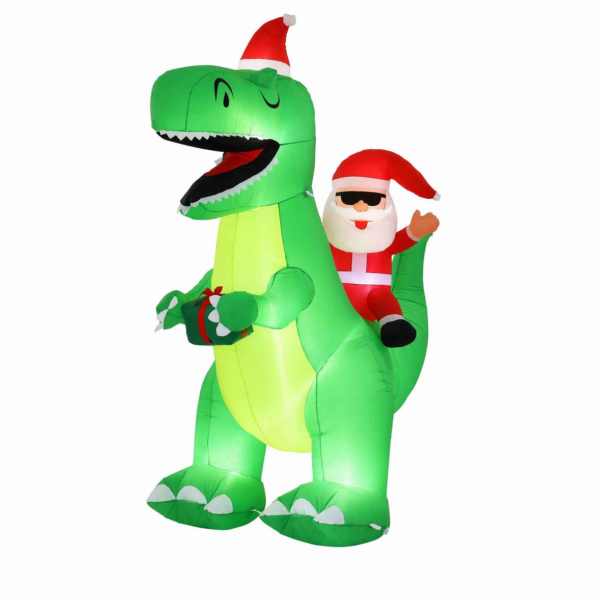 Jingle Jollys Christmas Inflatable Dinosaur Decorations: Light Up Your Holiday Spirit!