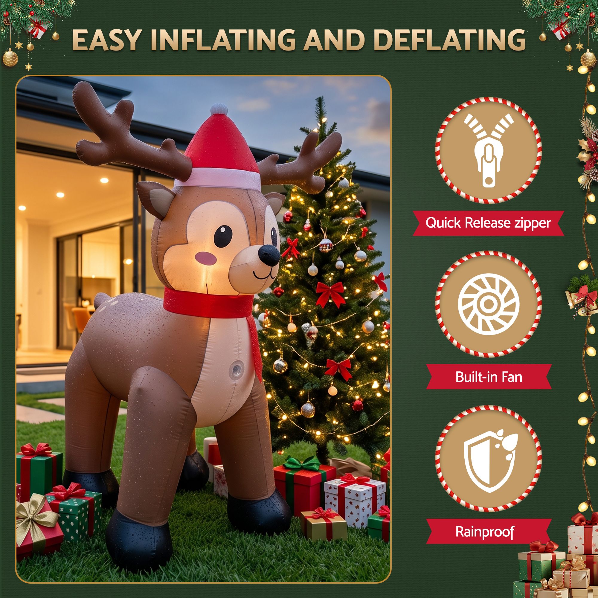 Bring Holiday Cheer Home with Our Christmas Inflatable Reindeer Decoration