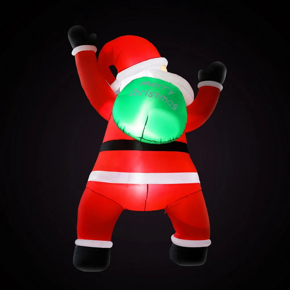 Jingle Jollys Christmas Inflatable Santa Decoration – 1.9m Climbing LED Cheer for Your Holidays