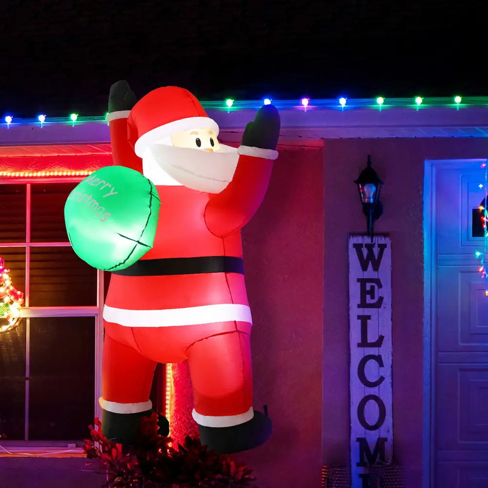 Jingle Jollys Christmas Inflatable Santa Decoration – 1.9m Climbing LED Cheer for Your Holidays