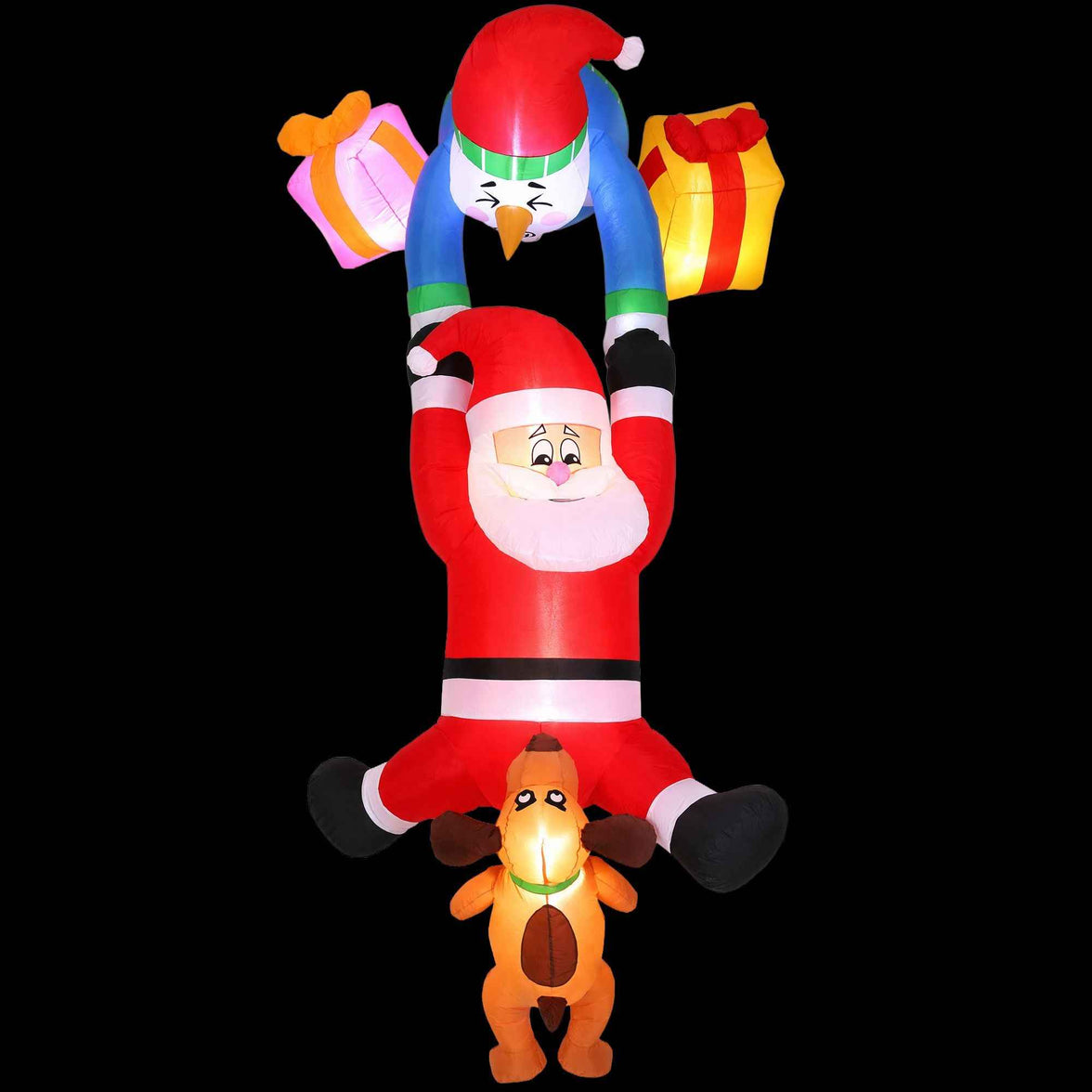 Elevate Your Holiday Spirit with Our Inflatable Climbing Santa Decoration - 3.5M LED Display