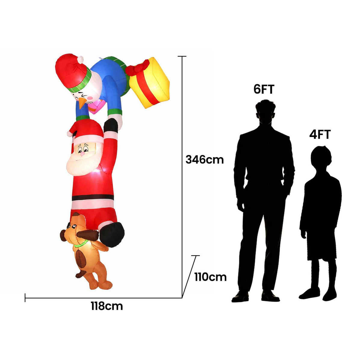 Elevate Your Holiday Spirit with Our Inflatable Climbing Santa Decoration - 3.5M LED Display