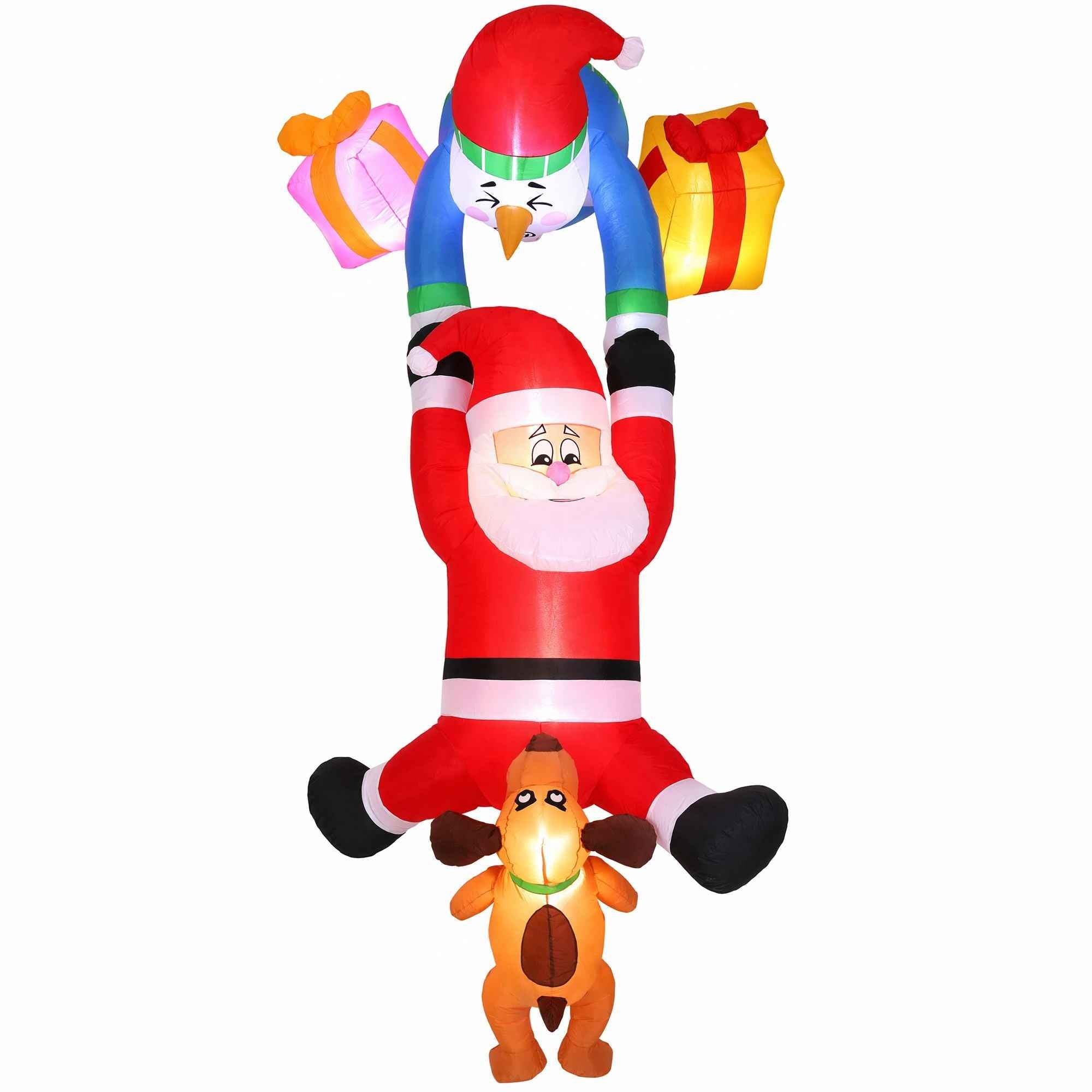 Elevate Your Holiday Spirit with Our Inflatable Climbing Santa Decoration - 3.5M LED Display
