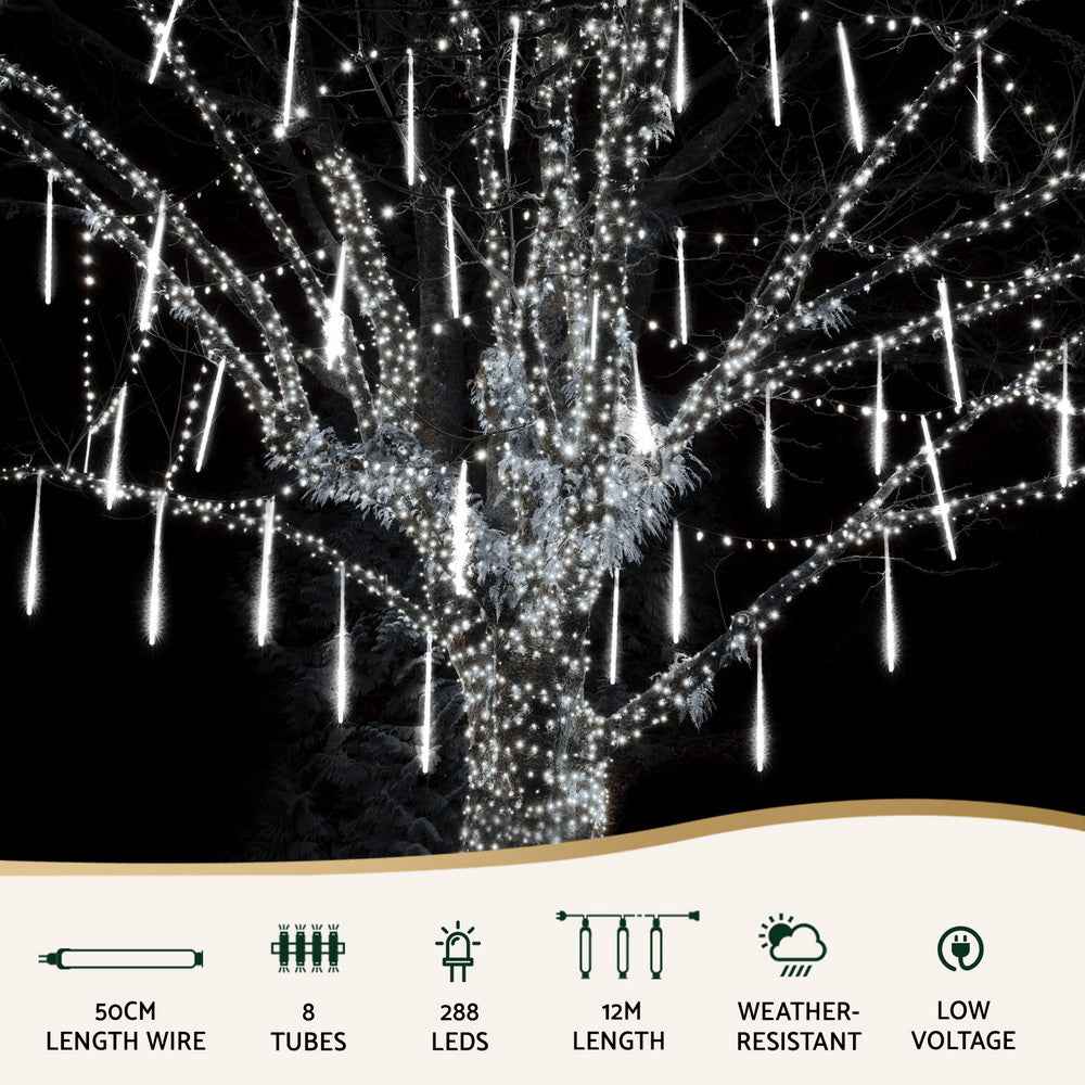 Transform Your Holidays with Jingle Jollys Christmas Icicle Lights – 288 LED Dazzling Display