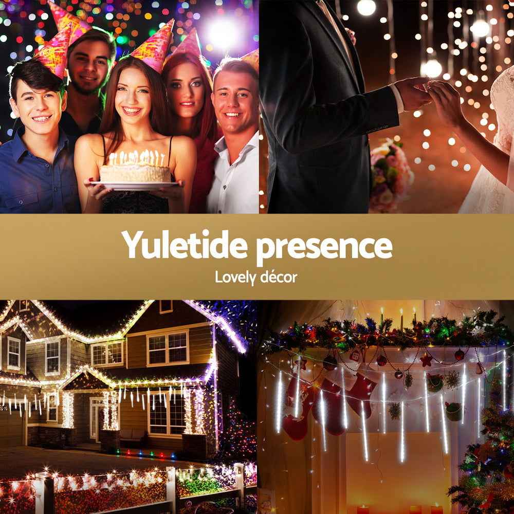 Transform Your Holidays with Jingle Jollys Christmas Icicle Lights – 288 LED Dazzling Display