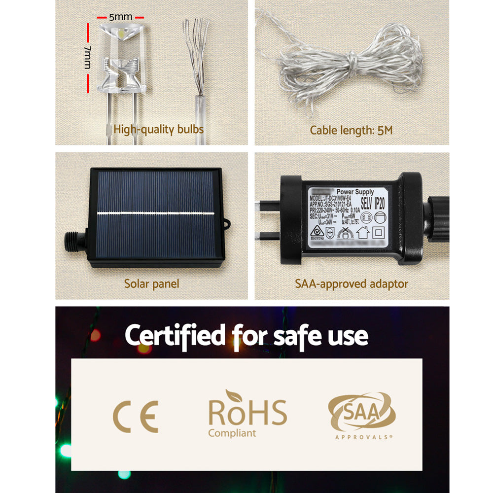 320 LED 5M Solar String Christmas Lights Fairy Light Jingle Jollys
